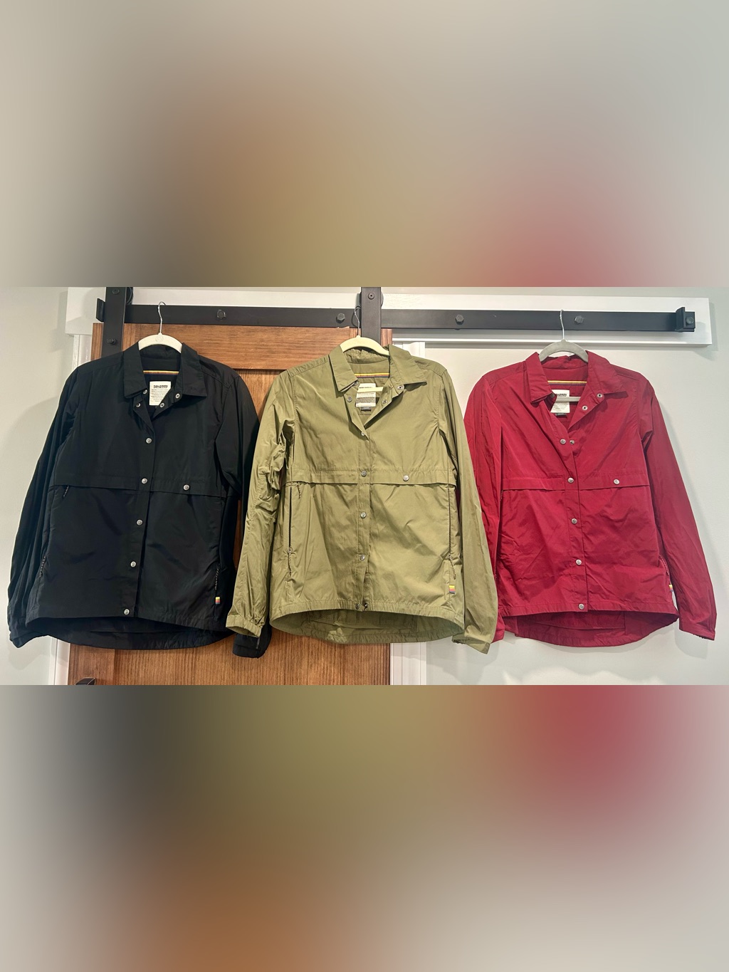 Lightweight Button-Front Jacket - Black, Olive, Red